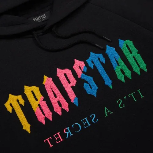 TRAPSTAR CHENILLE DECODED HOODED TRACKSUIT BLACK CANDY FLAVOURS2